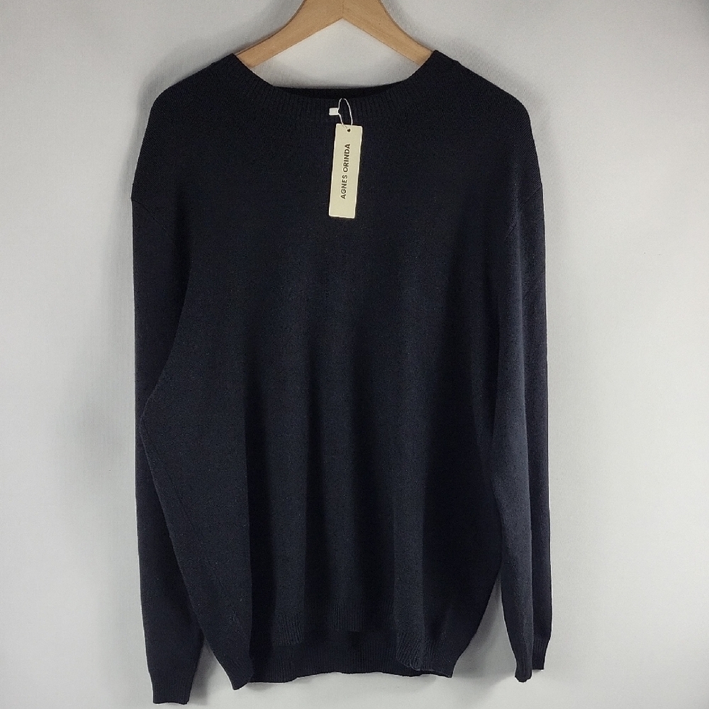 Agnes Orinda Crewneck Pullover Black Sweater Size 3X